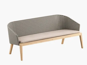 CALYPSO - 3 seater synthetic fibre and teak garden sofa by Royal Botania - view 2